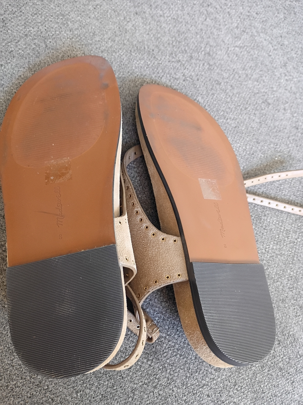 Madewell Tawny Khaki Suede Ankle-Wrap Thong Sandal - Picture 3 of 5